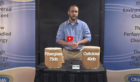 Link to Video Demonstration of insulation Sound Control Cellulose vs Fiberglass