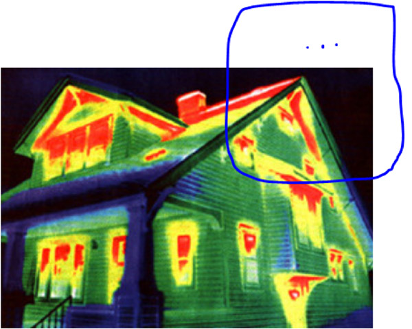 Infrared House Photo Showing Insulation Deficiencies