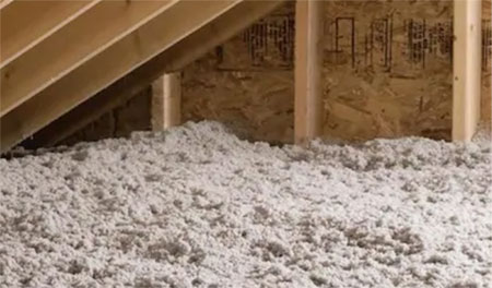 Stabilized Cellulose Insulation in Attic Fiberlite Tech