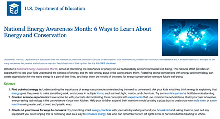 U.S. Dept of Ed Energy Awareness Month Web Link