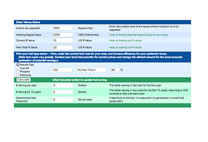 Green Fiber Insulation Chart