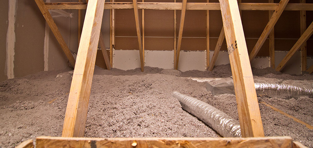 Attic sealed with FIBER-LITE Cellulose Insulation2050